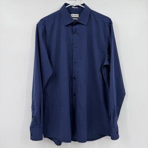 Lucky Brand Shirt Men Large Blue 4Way Stretch Slim Fit Long Sleeve Button Up